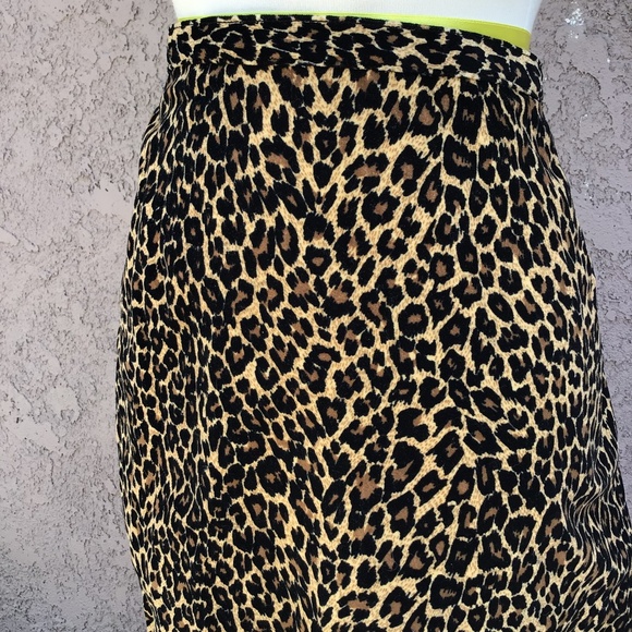 Vintage Newport Easy Style Leopard High Waist Pencil Skirt Size 14 Animal Print - Picture 3 of 7